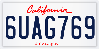 CA license plate 6UAG769
