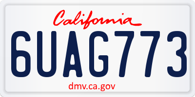 CA license plate 6UAG773