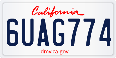 CA license plate 6UAG774
