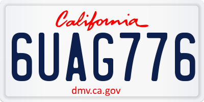 CA license plate 6UAG776