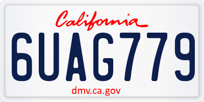 CA license plate 6UAG779