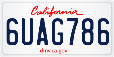 CA license plate 6UAG786
