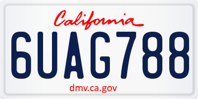 CA license plate 6UAG788
