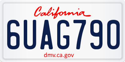 CA license plate 6UAG790