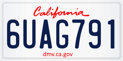 CA license plate 6UAG791