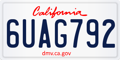 CA license plate 6UAG792