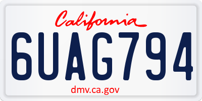CA license plate 6UAG794