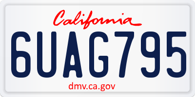 CA license plate 6UAG795