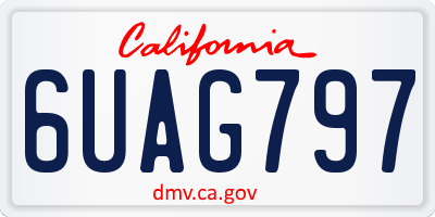 CA license plate 6UAG797