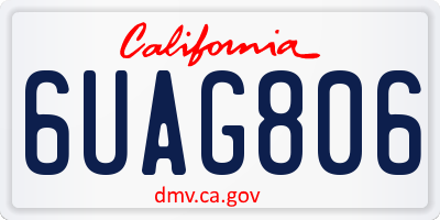 CA license plate 6UAG806