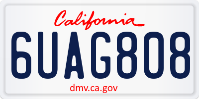 CA license plate 6UAG808