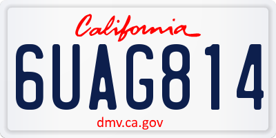 CA license plate 6UAG814