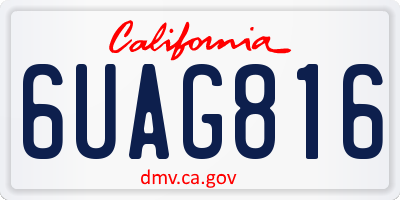 CA license plate 6UAG816