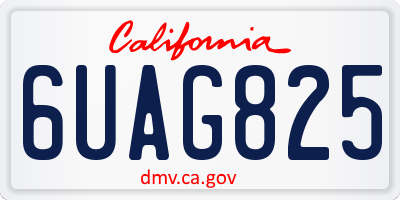 CA license plate 6UAG825