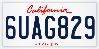 CA license plate 6UAG829