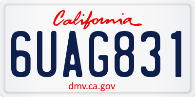CA license plate 6UAG831