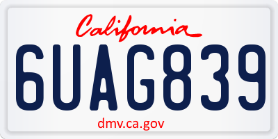 CA license plate 6UAG839