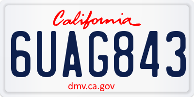 CA license plate 6UAG843