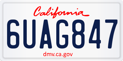 CA license plate 6UAG847