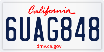 CA license plate 6UAG848