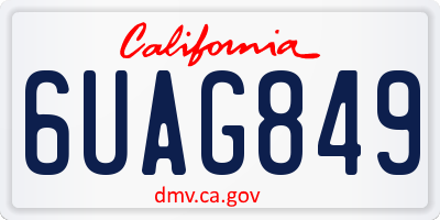 CA license plate 6UAG849