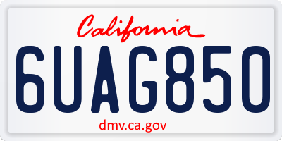 CA license plate 6UAG850