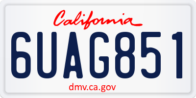 CA license plate 6UAG851