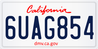 CA license plate 6UAG854