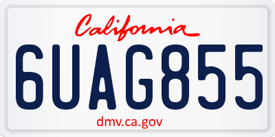 CA license plate 6UAG855