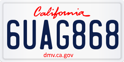 CA license plate 6UAG868