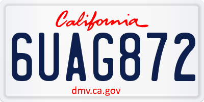 CA license plate 6UAG872