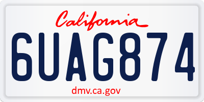 CA license plate 6UAG874