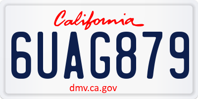 CA license plate 6UAG879