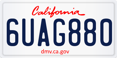 CA license plate 6UAG880