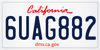CA license plate 6UAG882