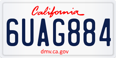 CA license plate 6UAG884