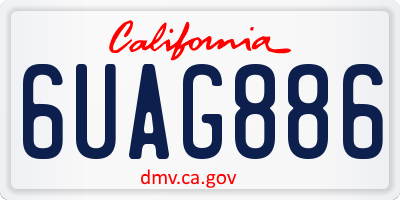 CA license plate 6UAG886