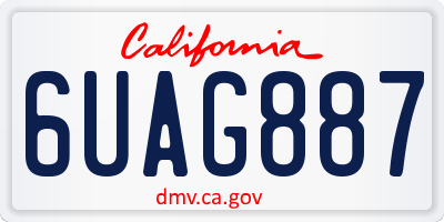 CA license plate 6UAG887