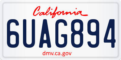 CA license plate 6UAG894