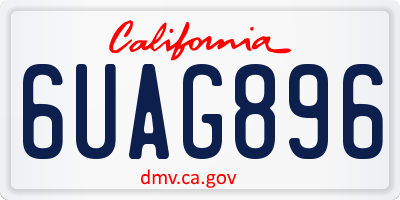 CA license plate 6UAG896