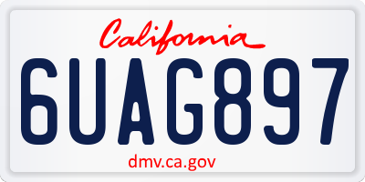 CA license plate 6UAG897