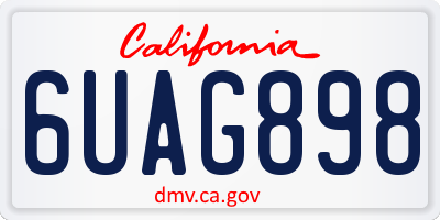 CA license plate 6UAG898