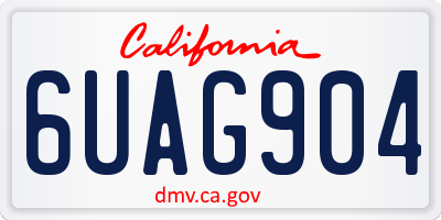 CA license plate 6UAG904