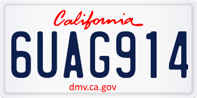 CA license plate 6UAG914