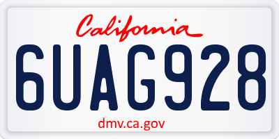 CA license plate 6UAG928