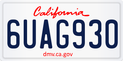 CA license plate 6UAG930