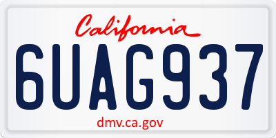 CA license plate 6UAG937