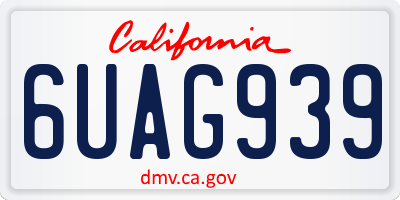 CA license plate 6UAG939