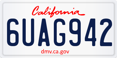 CA license plate 6UAG942