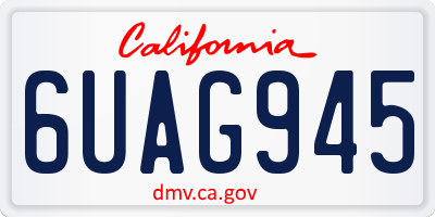CA license plate 6UAG945